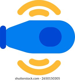 ícone de sonar submarino design de estilo plano