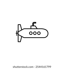 Submarine thin line vector icon.