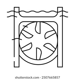 submarine tidal power plant line icon vector. submarine tidal power plant sign. isolated contour symbol black illustration