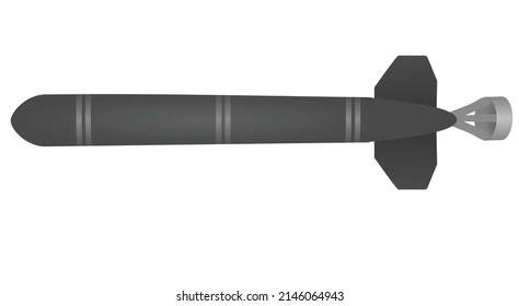 Submarine Torpedo Missile. Vector Illustration