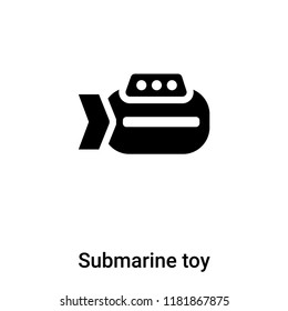 Submarine toy icon vector isolated on white background, logo concept of Submarine toy sign on transparent background, filled black symbol
