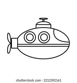 submarine transport linear icon isolated