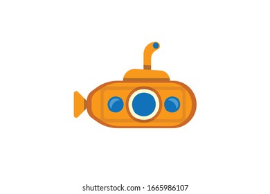 Submarine Transport Object Vector Illustration