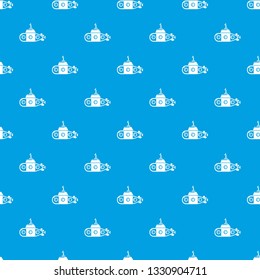 Submarine transportation pattern vector seamless blue repeat for any use
