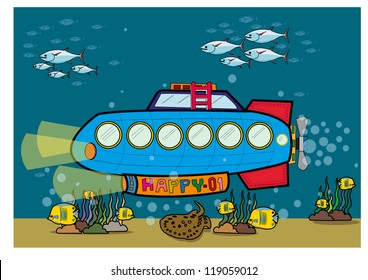  submarine under water