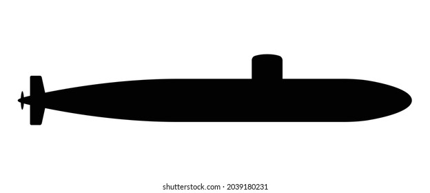 Submarine or underwater sub flat vector icon for apps and websites