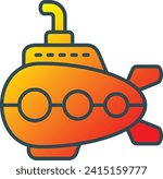 Submarine vector icon. Can be used for printing, mobile and web applications.