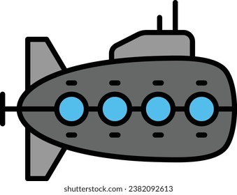 Submarine vector icon. Can be used for printing, mobile and web applications.