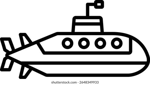 Ícone de vetor submarino. Pode ser usado para impressão, aplicativos móveis e da Web.