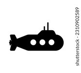 Submarine vector icon color editable
