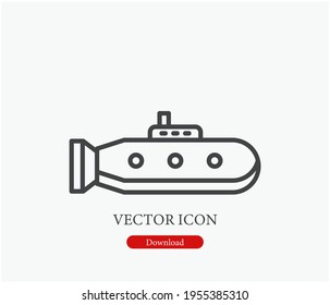 Icono de vector submarino.  Trazo editable. Signo de estilo lineal para uso en diseño web y aplicaciones móviles, logotipo. Ilustración de símbolo. Gráficos vectoriales de píxeles - Vector