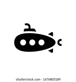Submarine vector icon glyph style illustration.