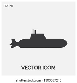 Submarine vector icon illustration. Filled submarine symbol icon.Premium quality. 
