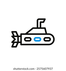 Submarine Vector Icon Minimalist Illustration