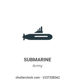 Submarine vector icon on white background. Flat vector submarine icon symbol sign from modern army collection for mobile concept and web apps design.