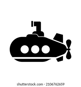 Icono de vector submarino sobre un fondo blanco.