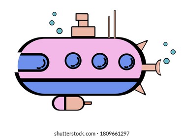 ilustración vectorial submarina aislada en blanco