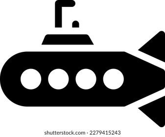 ilustración del vector submarino sobre un fondo transparente. Símbolos de calidad superior. Iconos vectoriales de glifos para diseño de conceptos y gráficos. 
