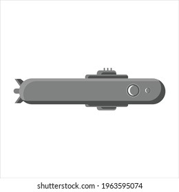 submarine vector isolated white background illustration