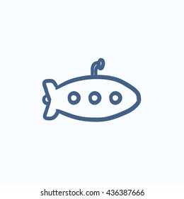 Submarine vector sketch icon isolated on background. Hand drawn Submarine icon. Submarine sketch icon for infographic, website or app.