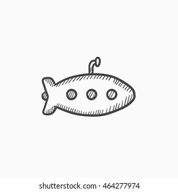 Submarine vector sketch icon isolated on background. Hand drawn Submarine icon. Submarine sketch icon for infographic, website or app.