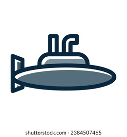 Submarine Vector Thick Line Filled Dark Colors Icons For Personal And Commercial Use.
