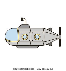 SUBMARINE vehicle icon doodle cute line illustration single symbol simple minimal clean flat transportation city doodle