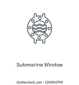 Submarine Window concept line icon. Linear Submarine Window concept outline symbol design. This simple element illustration can be used for web and mobile UI/UX.