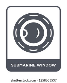 submarine window icon vector on white background, submarine window trendy filled icons from Nautical collection, submarine window simple element illustration