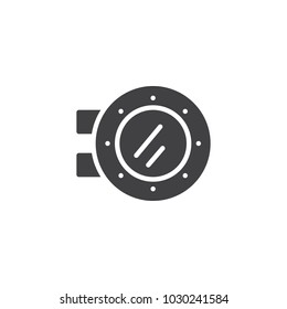 Submarine window vector icon. filled flat sign for mobile concept and web design. Porthole simple solid icon. Symbol, logo illustration. Pixel perfect vector graphics