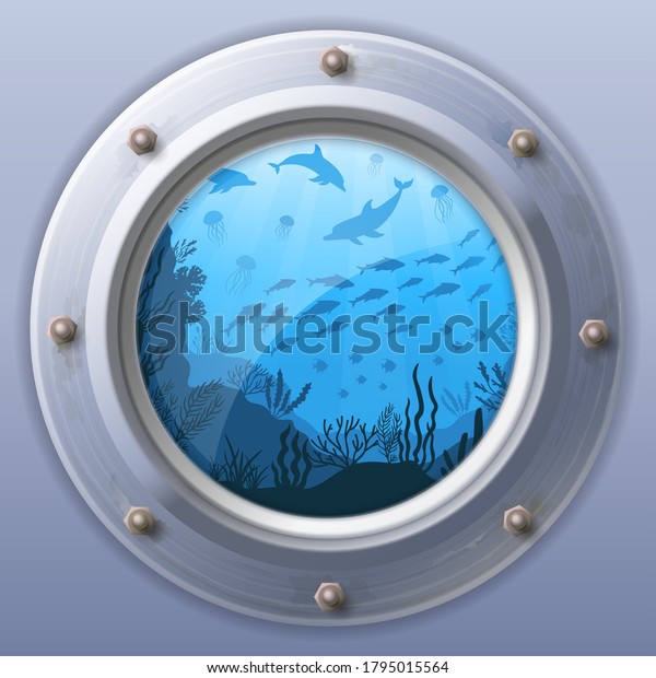 Submarine Window View Vector Window View Stock Vector (Royalty Free ...