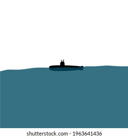 submarines at sea vector illustration