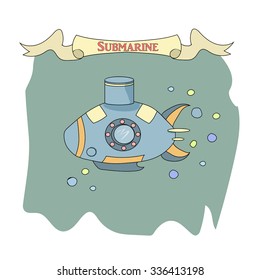 Submarine.Vector illustration.