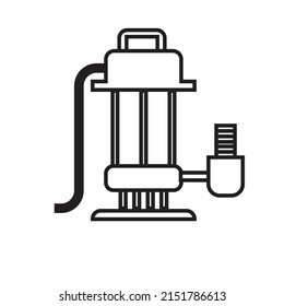 A submersible pump (sump pump) - Mechanical Illustration - icon , vector  
