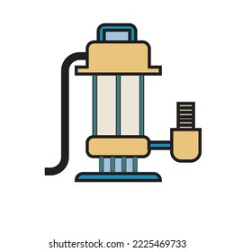 A submersible pump (sump pump) - Mechanical Illustration - icon , vector  