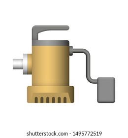 Submersible sewage pump vector icon. Also called electric submersible pump (ESP), slurry and dewatering pump. For Waste water drainage in factory and industry, sewage plant and construction area. 