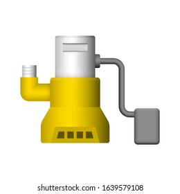 Submersible sewage pump vector icon. Also called electric submersible pump (ESP), slurry and dewatering pump. For Waste water drainage in factory and industry, sewage plant and construction area. 