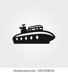 Icono de barco sumergible - Ilustración vectorial simple