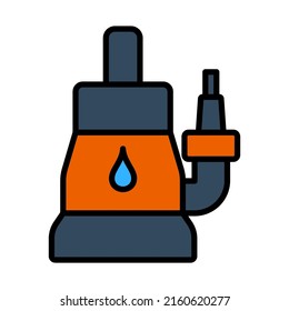 Submersible Water Pump Icon. Editable Bold Outline With Color Fill Design. Vector Illustration.