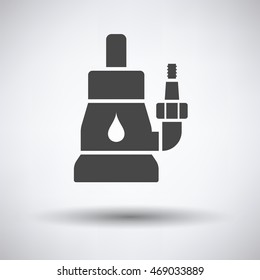 Submersible water pump icon on gray background with round shadow. Vector illustration.