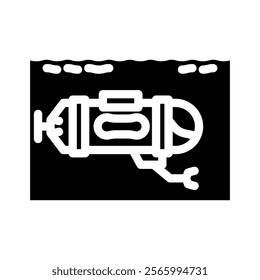 submersible world ocean glyph icon vector. submersible world ocean sign. isolated symbol illustration