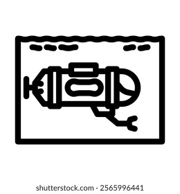 submersible world ocean line icon vector. submersible world ocean sign. isolated contour symbol black illustration