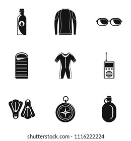 Submersion icons set. Simple set of 9 submersion vector icons for web isolated on white background