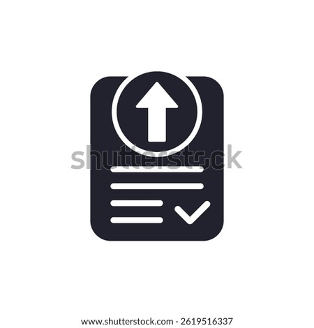 submission or application icon, pictogram on white