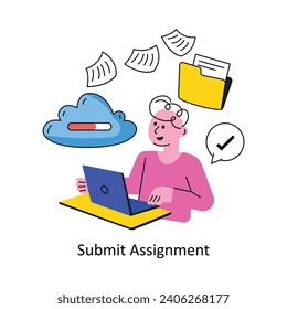 Submit Assignment vector Filled outline Design illustration. Symbol on White background EPS 10 File 