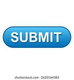Submit blue button symbol icon isolated on a white background. Click and action button for web template, applications, development. Vector illustration EPS 10.