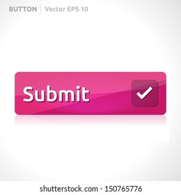 Submit Button Template | Vector Design | Business Banner With Symbol Icon | Website Element | Pink