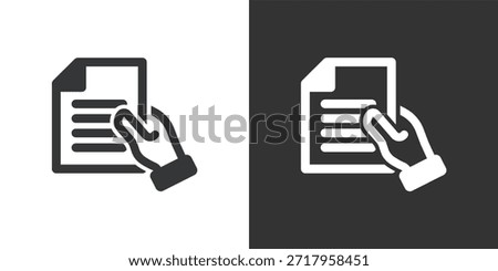 Submit Document icon. Solid glyph series icon