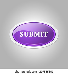 Submit Glossy Shiny Elliptical Vector Button Icon Set