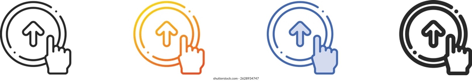 submit icon.Thin Linear, Gradient, Blue Stroke and bold Style Design Isolated On White Background